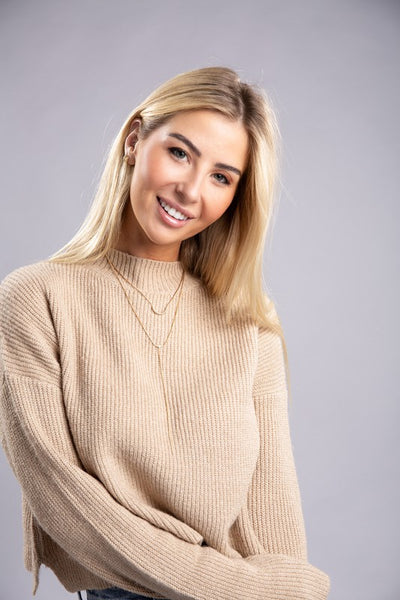 Ambiance Apparel Mock Neck Pullover