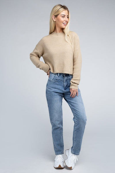 Ambiance Apparel Mock Neck Pullover