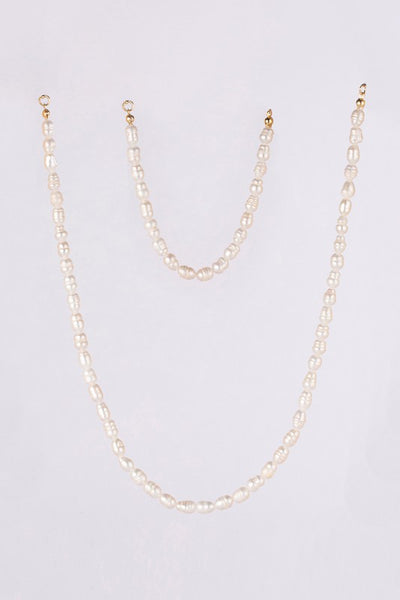 Mid-sized Natural Pearl Bracelet Necklace Set