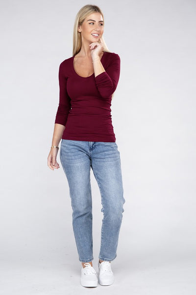 Ambiance Apparel Essential V-Neck Long Sleeve T-Shirt
