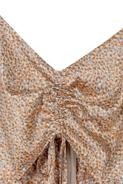 Leopard Print Shirred Dress