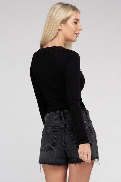 Ambiance Apparel Essential V-Neck Long Sleeve T-Shirt