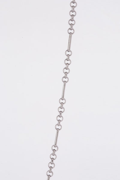 Clip Chain Bracelet Necklace Set Silver