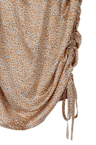 Leopard Print Shirred Dress