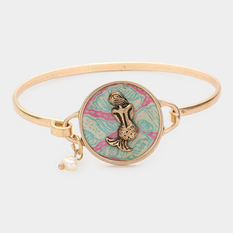 Mermaid Bracelet Hook Bangle Sea Shell Jewelry GOLD
