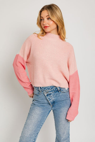 Le Lis Color Block Oversize Sweater Blush