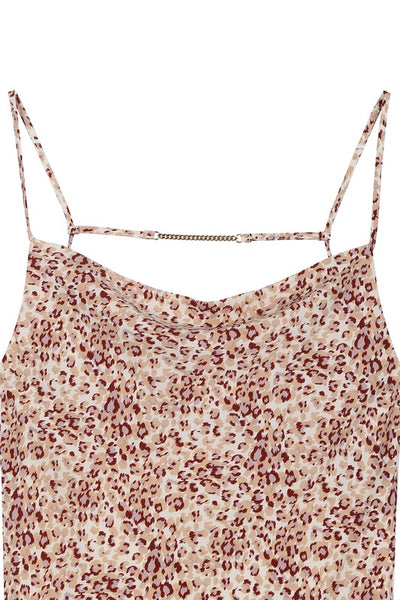 Leopard Cami Dress Chain Trim