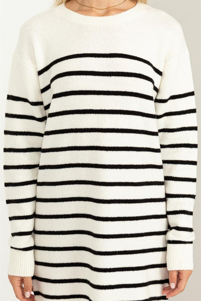 Hyfve Casually Chic Striped Sweater Dress