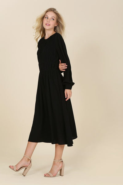 Dressed Up Ruched Midi Dress