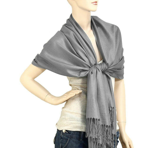 Pashmina Shawl 54 SOLID COLORS Silk Scarf Women Wrap Classic Soft Blended Fabric - PalmTreeSky