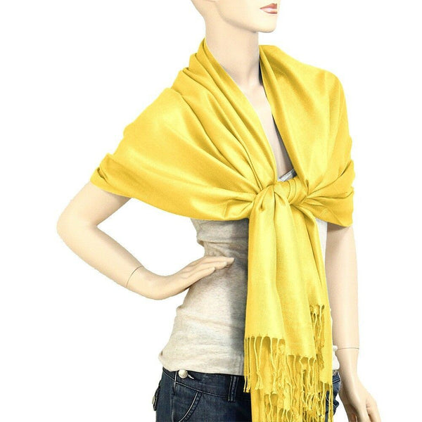 Pashmina Shawl 54 SOLID COLORS Silk Scarf Women Wrap Classic Soft Blended Fabric - PalmTreeSky