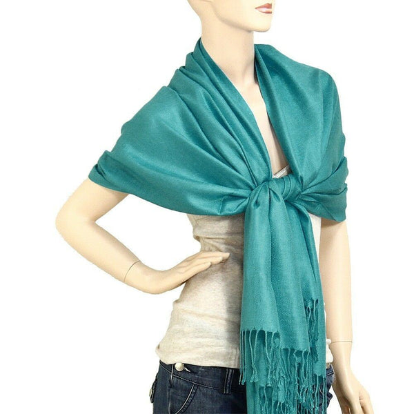 Pashmina Shawl 54 SOLID COLORS Silk Scarf Women Wrap Classic Soft Blended Fabric - PalmTreeSky