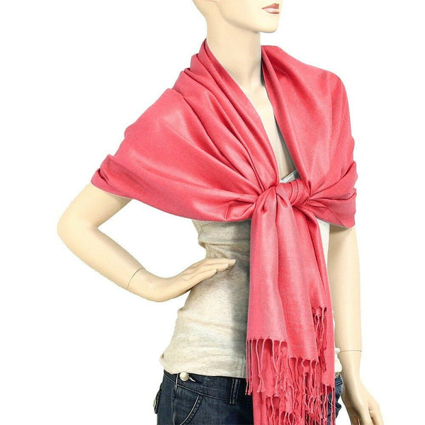 Pashmina Shawl 54 SOLID COLORS Silk Scarf Women Wrap Classic Soft Blended Fabric - PalmTreeSky