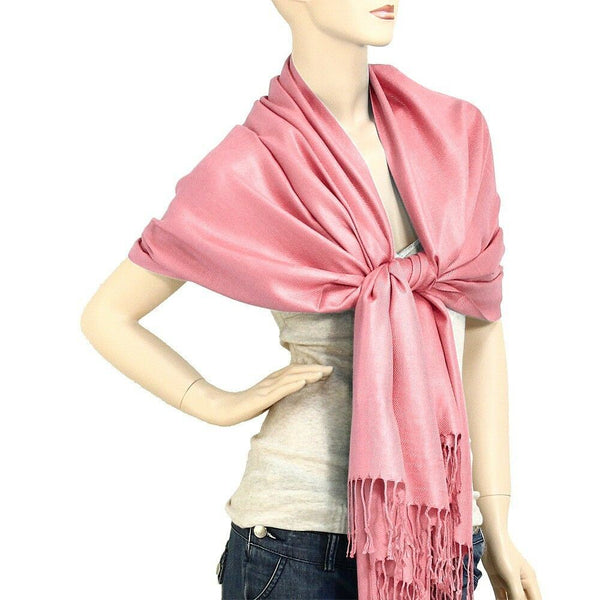 Pashmina Shawl 54 SOLID COLORS Silk Scarf Women Wrap Classic Soft Blended Fabric - PalmTreeSky