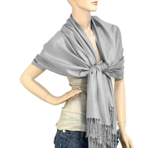 Pashmina Shawl 54 SOLID COLORS Silk Scarf Women Wrap Classic Soft Blended Fabric - PalmTreeSky