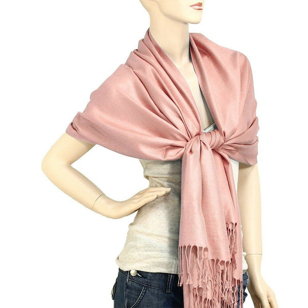 Pashmina Shawl 54 SOLID COLORS Silk Scarf Women Wrap Classic Soft Blended Fabric - PalmTreeSky
