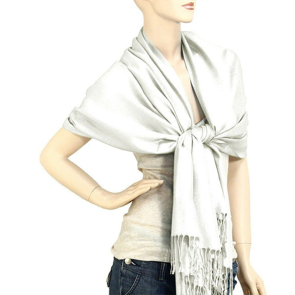 Pashmina Shawl 54 SOLID COLORS Silk Scarf Women Wrap Classic Soft Blended Fabric - PalmTreeSky