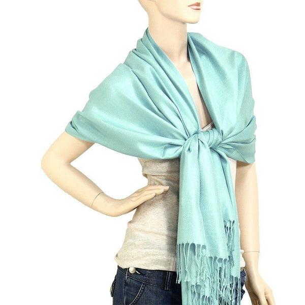 Pashmina Shawl 54 SOLID COLORS Silk Scarf Women Wrap Classic Soft Blended Fabric - PalmTreeSky