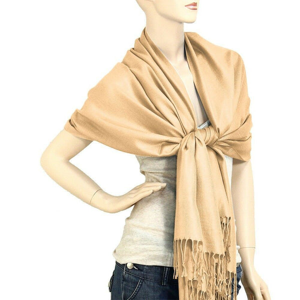 Pashmina Shawl 54 SOLID COLORS Silk Scarf Women Wrap Classic Soft Blended Fabric - PalmTreeSky