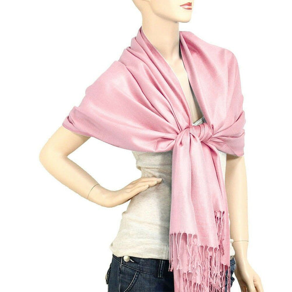 Pashmina Shawl 54 SOLID COLORS Silk Scarf Women Wrap Classic Soft Blended Fabric - PalmTreeSky