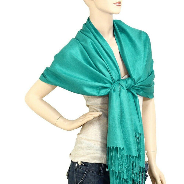 Pashmina Shawl 54 SOLID COLORS Silk Scarf Women Wrap Classic Soft Blended Fabric - PalmTreeSky