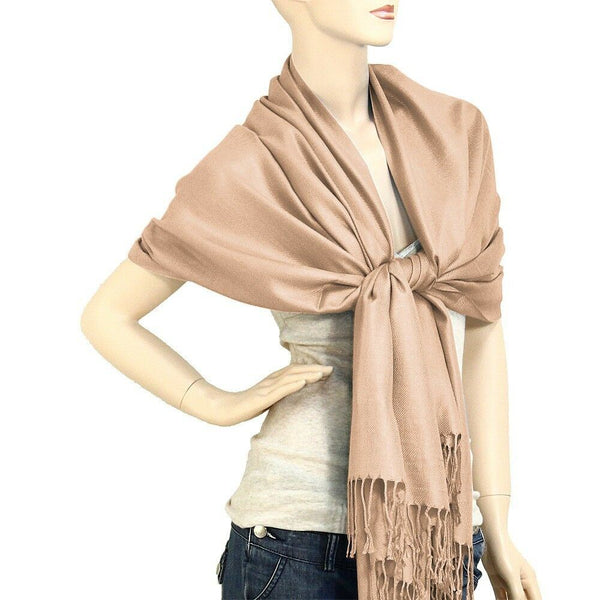 Pashmina Shawl 54 SOLID COLORS Silk Scarf Women Wrap Classic Soft Blended Fabric - PalmTreeSky