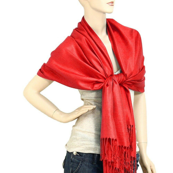 Pashmina Shawl 54 SOLID COLORS Silk Scarf Women Wrap Classic Soft Blended Fabric - PalmTreeSky