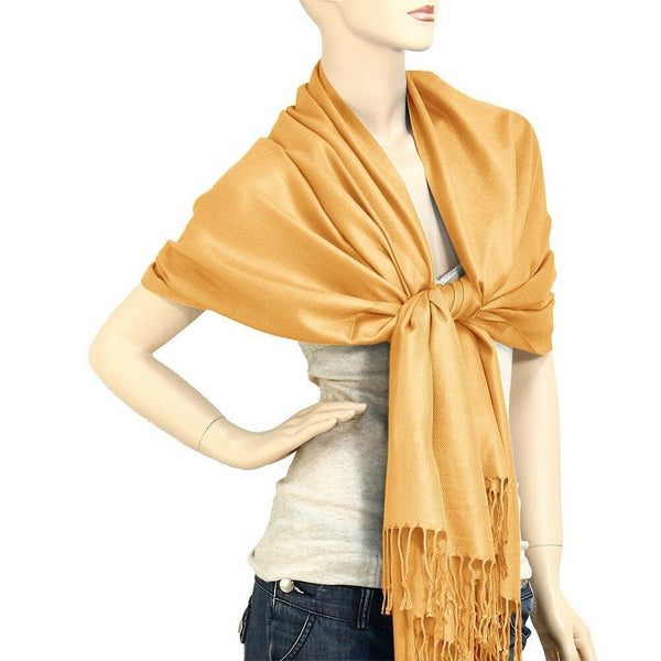 Pashmina Shawl 54 SOLID COLORS Silk Scarf Women Wrap Classic Soft Blended Fabric - PalmTreeSky