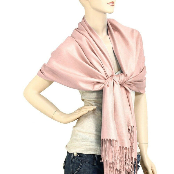 Pashmina Shawl 54 SOLID COLORS Silk Scarf Women Wrap Classic Soft Blended Fabric - PalmTreeSky
