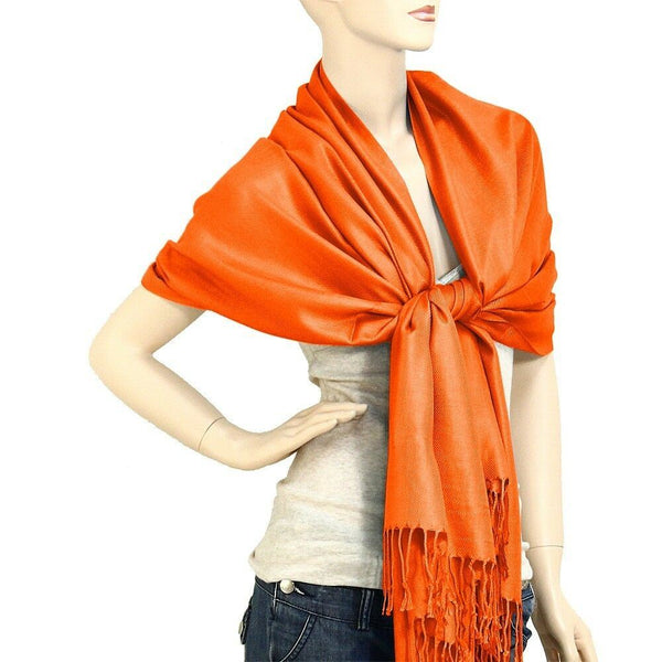 Pashmina Shawl 54 SOLID COLORS Silk Scarf Women Wrap Classic Soft Blended Fabric - PalmTreeSky