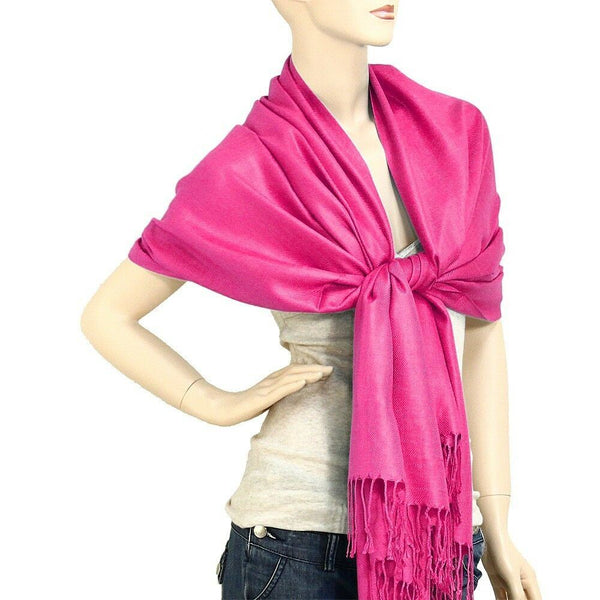 Pashmina Shawl 54 SOLID COLORS Silk Scarf Women Wrap Classic Soft Blended Fabric - PalmTreeSky