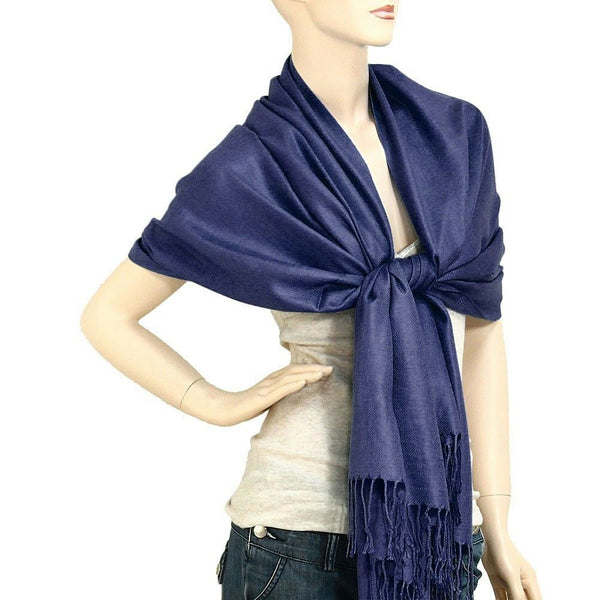 Pashmina Shawl 54 SOLID COLORS Silk Scarf Women Wrap Classic Soft Blended Fabric - PalmTreeSky