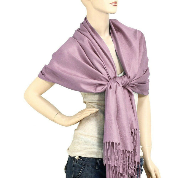 Pashmina Shawl 54 SOLID COLORS Silk Scarf Women Wrap Classic Soft Blended Fabric - PalmTreeSky