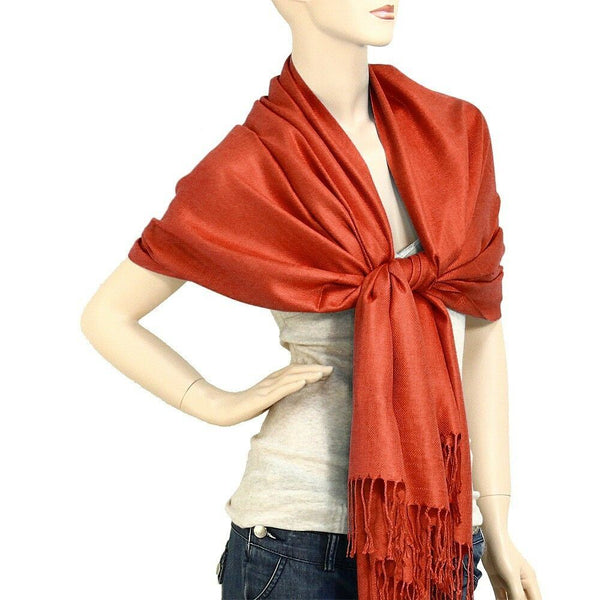 Pashmina Shawl 54 SOLID COLORS Silk Scarf Women Wrap Classic Soft Blended Fabric - PalmTreeSky