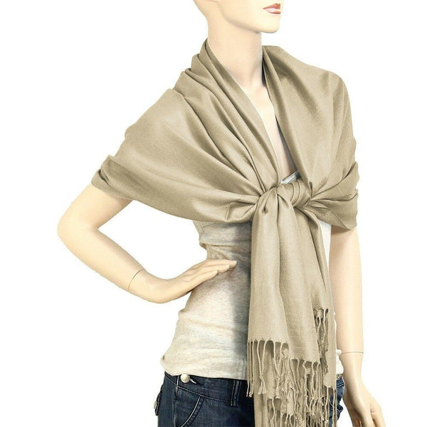 Pashmina Shawl 54 SOLID COLORS Silk Scarf Women Wrap Classic Soft Blended Fabric - PalmTreeSky