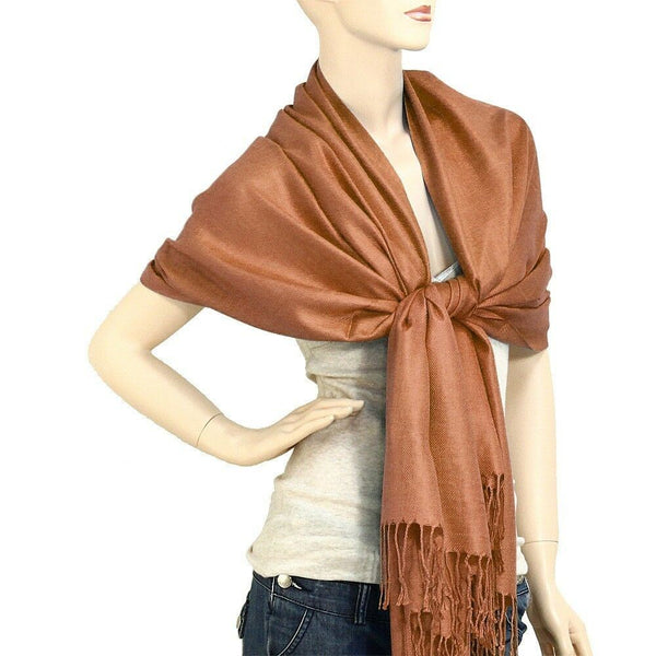 Pashmina Shawl 54 SOLID COLORS Silk Scarf Women Wrap Classic Soft Blended Fabric - PalmTreeSky
