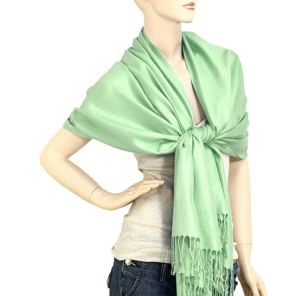 Pashmina Shawl 54 SOLID COLORS Silk Scarf Women Wrap Classic Soft Blended Fabric - PalmTreeSky
