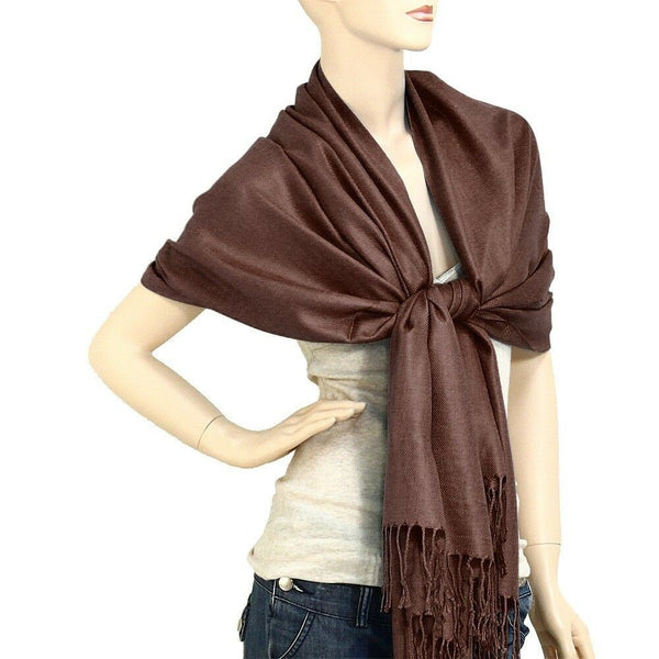 Pashmina Shawl 54 SOLID COLORS Silk Scarf Women Wrap Classic Soft Blended Fabric - PalmTreeSky
