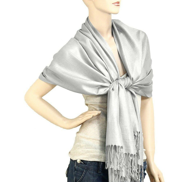 Pashmina Shawl 54 SOLID COLORS Silk Scarf Women Wrap Classic Soft Blended Fabric - PalmTreeSky
