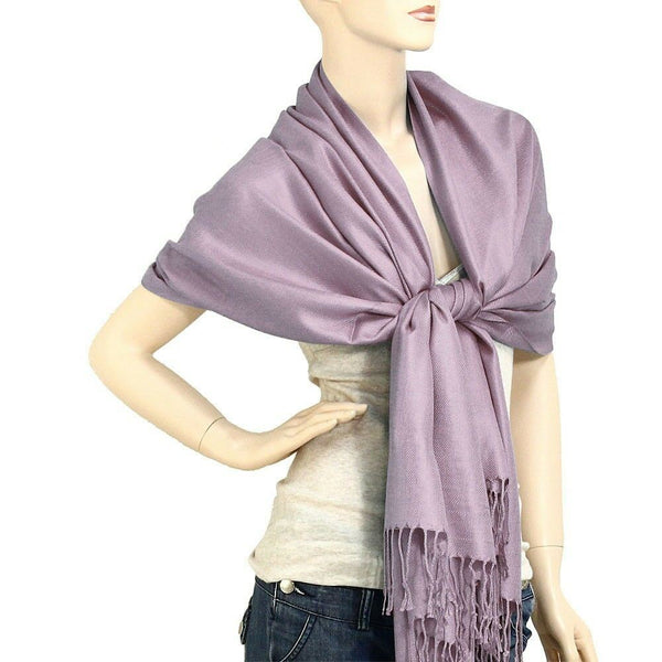 Pashmina Shawl 54 SOLID COLORS Silk Scarf Women Wrap Classic Soft Blended Fabric - PalmTreeSky