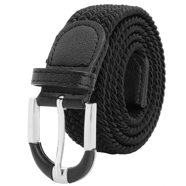 Stretch Belt Braided Weave 1.3" Wide Unisex Mens Womens 5 COLORS Two Tone Buckle - PalmTreeSky