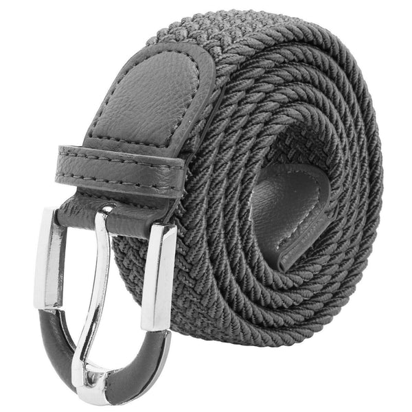 Stretch Belt Braided Weave 1.3" Wide Unisex Mens Womens 5 COLORS Two Tone Buckle - PalmTreeSky