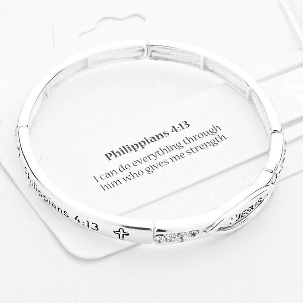 Philippians 4:13 Bracelet I Can Do Everything Thru Him Who Gives Me Strength SIL - PalmTreeSky