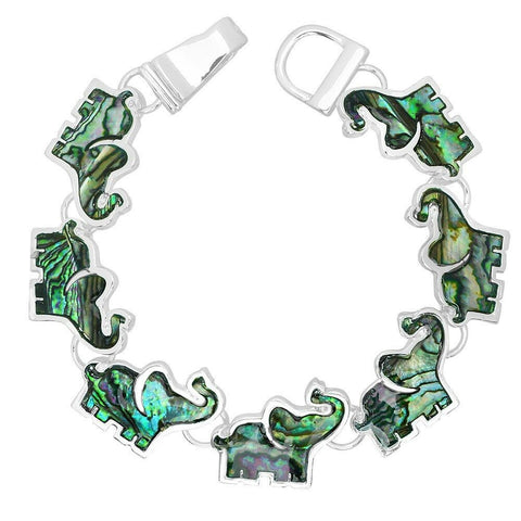 Magnetic Elephant Bracelet Bangle Abalone Shell Sea Life Jewelry Starfish SILVER - PalmTreeSky