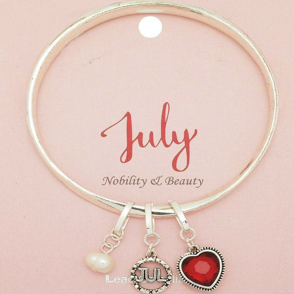 Birthstone Bracelet July Birthday Gift Inspirational Message Bangle Beauty - PalmTreeSky