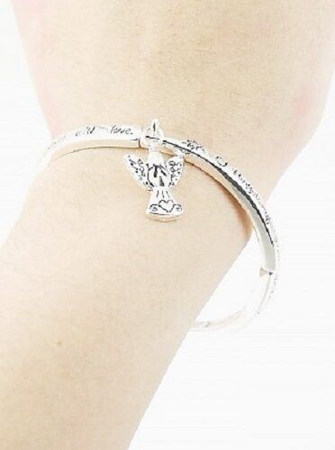 Children Blessing Stretch Bracelet SILVER Angel Inspirational Quote Jewelry - PalmTreeSky