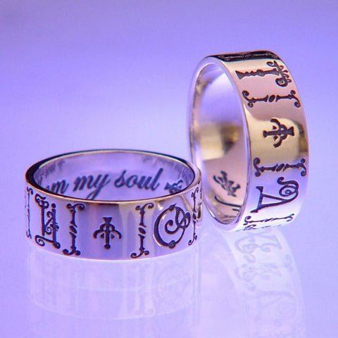 From My Soul Ring Russian Religious Anniversary Wedding Sterling Silver Ot Dushi - PalmTreeSky