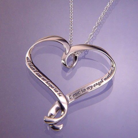 All That I Am Necklace Abraham Lincoln Angel Mother Mom STERLING SILVER 0.925 - PalmTreeSky