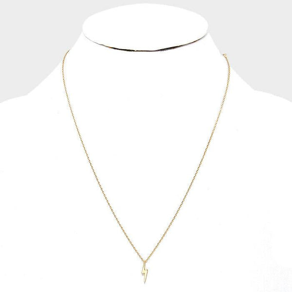 Thunderbolt Necklace Tiny Secret Gift Box 14k GOLD DIPPED Lightening Bolt - PalmTreeSky