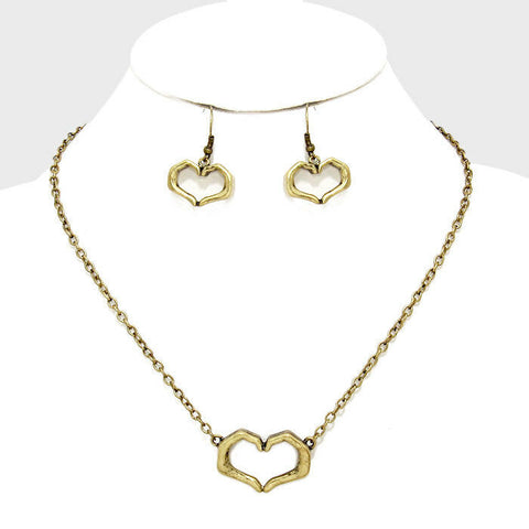 Heart Necklace Love Infinity Forever Valentines Anniversary Gift Burnished Gold - PalmTreeSky